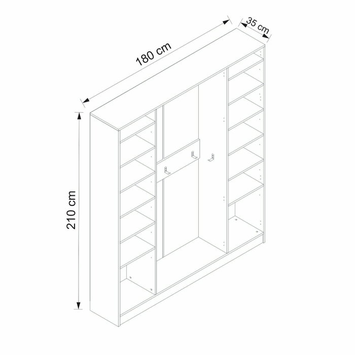 Hanah Home Noah - 8200 Perchero de recibidor Blanco